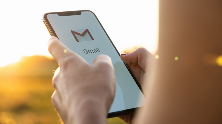 Person using Gmail