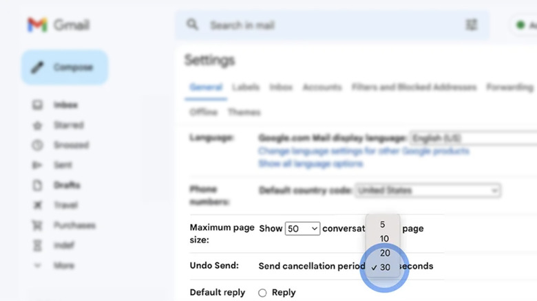 Send cancelation duration feature of Gmail