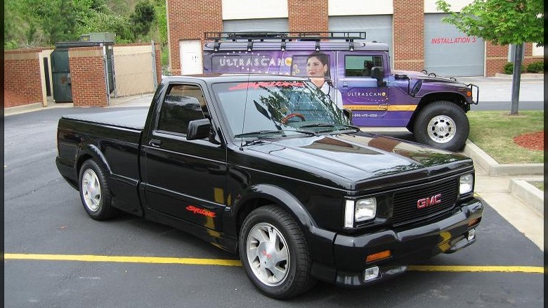 GMC Syclone in parking lot