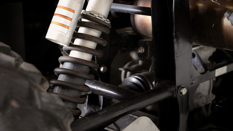 Suspension system of a car.