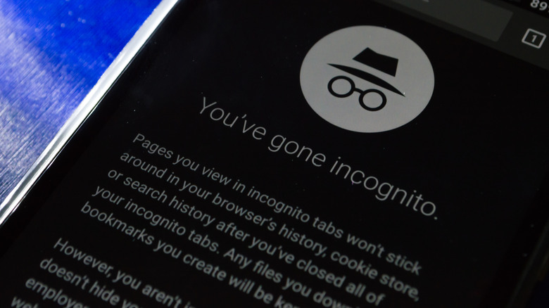 An incognito window on mobile 
