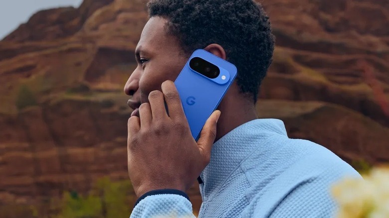Person using a Google Pixel 10