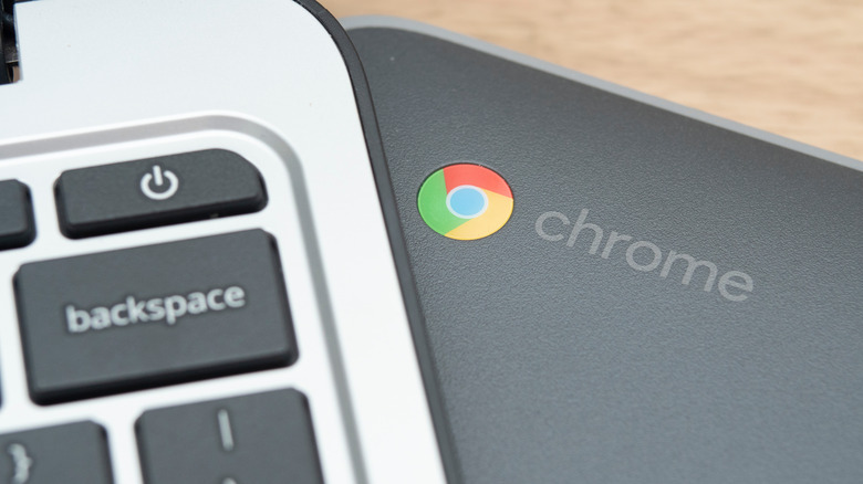 Chromebook logo on laptop
