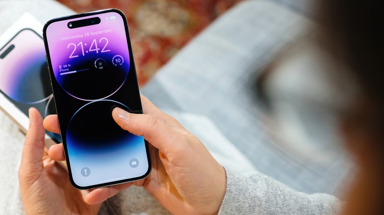 Someone using iPhone