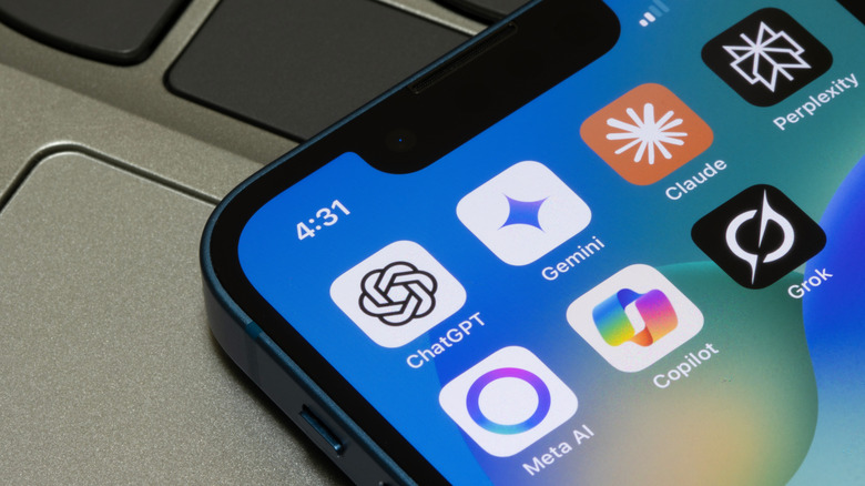 Google Gemini and ChatGPT with other AI apps on phone