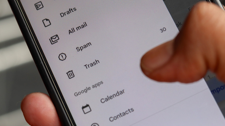 A phone displaying Gmail settings.