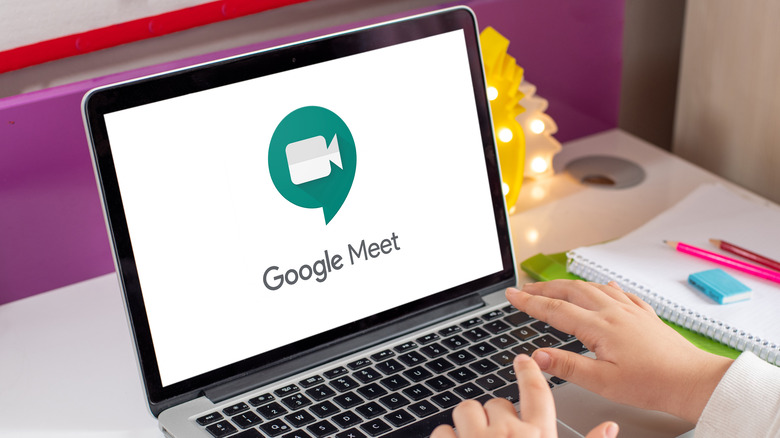 Google Meet on laptop