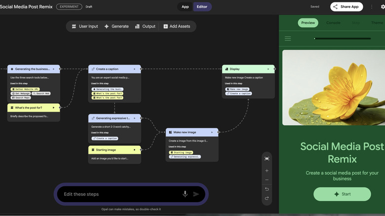 Sample of Opal visual editor.