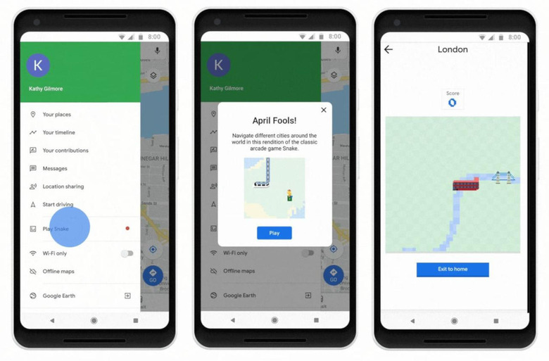 Google Maps Brings Back 'Snake' Game 