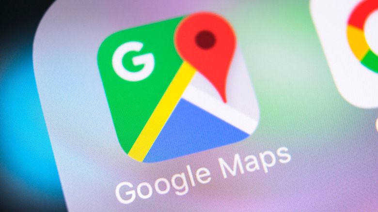 Google Maps app on screen