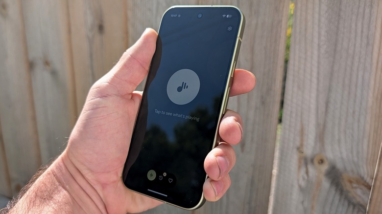 Google Pixel 11 with whats playing app open.