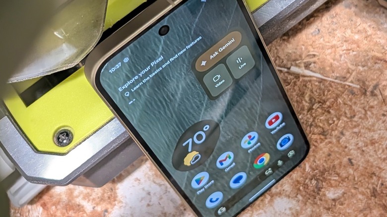 Google Pixel 11 in sawdust