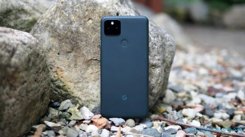 google pixel 5a mostly black