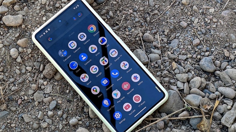 Google Pixel 7 on gravel