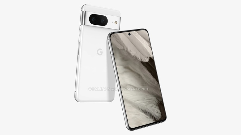 Google Pixel 8 CAD render white color