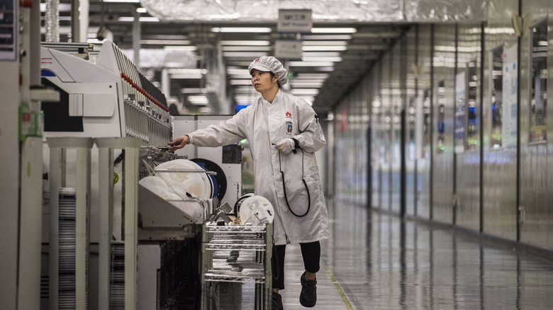 Worker at a smartphone plant in China