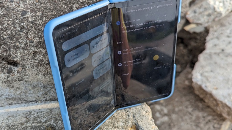 Google Pixel Fold open in daylight