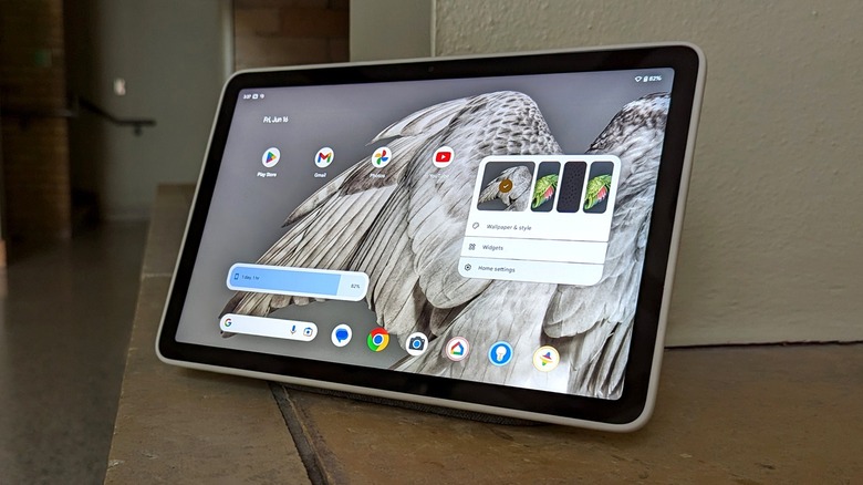 Google Pixel Tablet on mantle