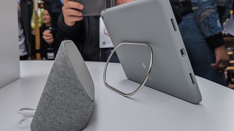 Google Pixel Tablet in case near dock