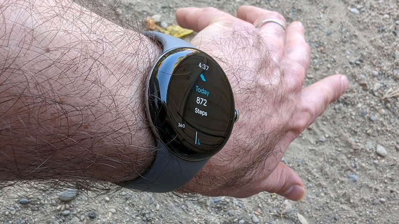Google Pixel Watch on arm