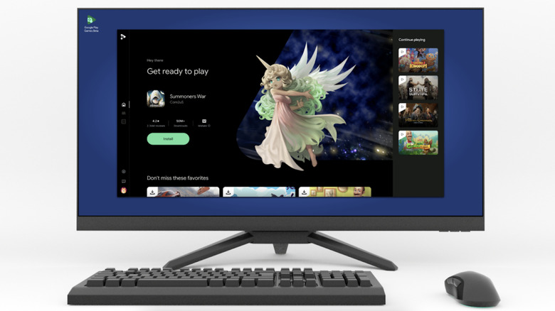 Running Android games on a Windows PC.