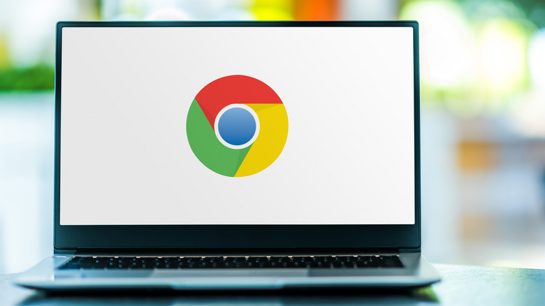 Google Chrome logo on laptop