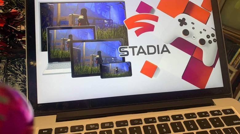 Laptop with Google Stadia 