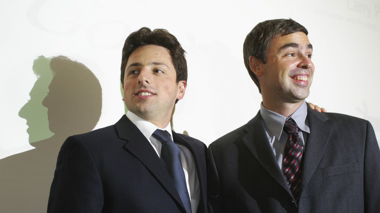 Larry Page and Sergey Brin smiling