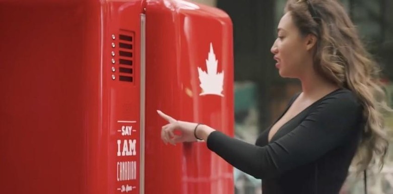 Google Translate opens this fridge to give Canadians free beer