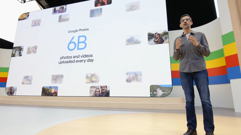 Sundar Pichai speaking at Google IO 2024 keynote