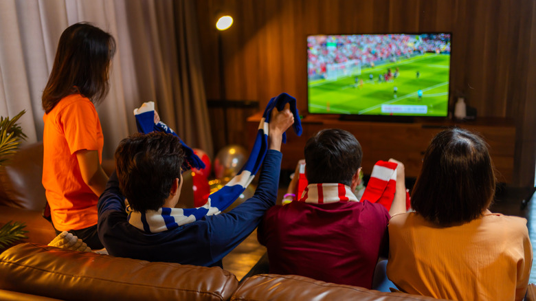 Poeple watching sports on TV