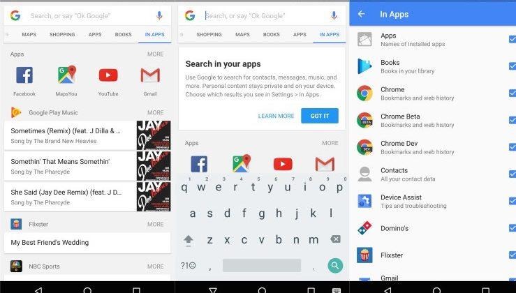 Google's new In Apps search finds info within apps while offline