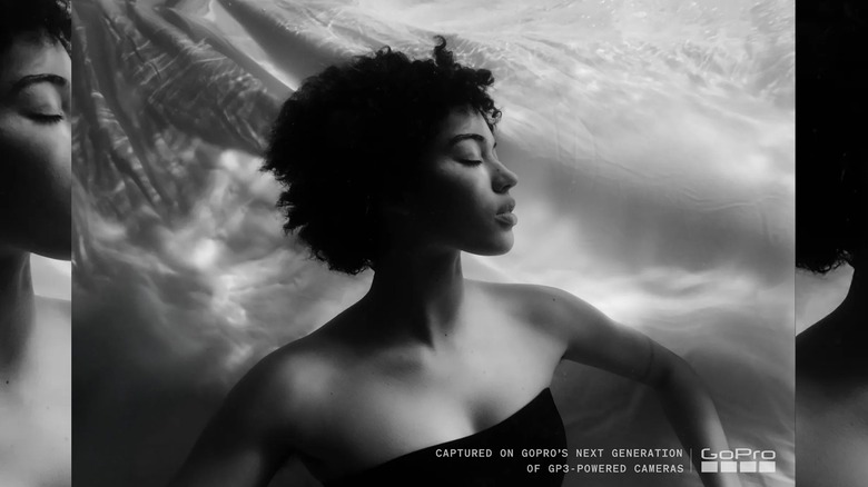 A black and white image of a woman.