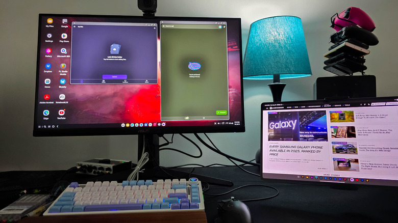 Samsung Galaxy Tab S10 Ultra connected with DeX to external display