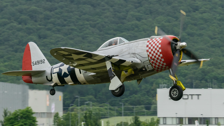 Republic P-47 Thunderbolt aircraft taking off