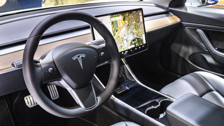 Tesla FSD EV interior