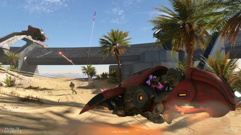 Player riding Behemoth vehicle