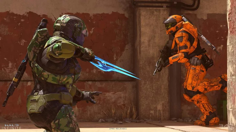 Player with energy sword