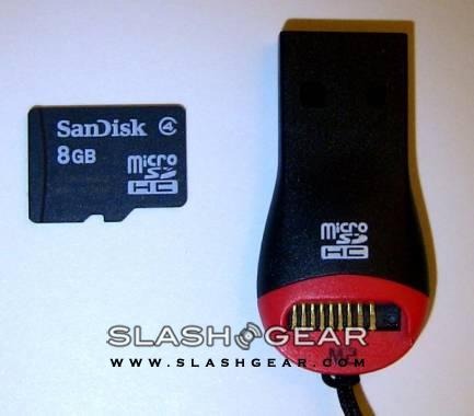 SanDisk 8GB MicroSDHC card & reader