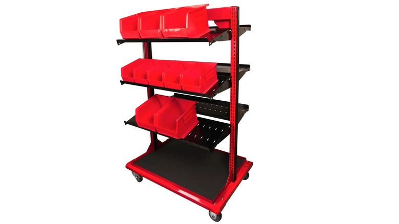 Picture showing rolling tool cart available through Fireball Tool
