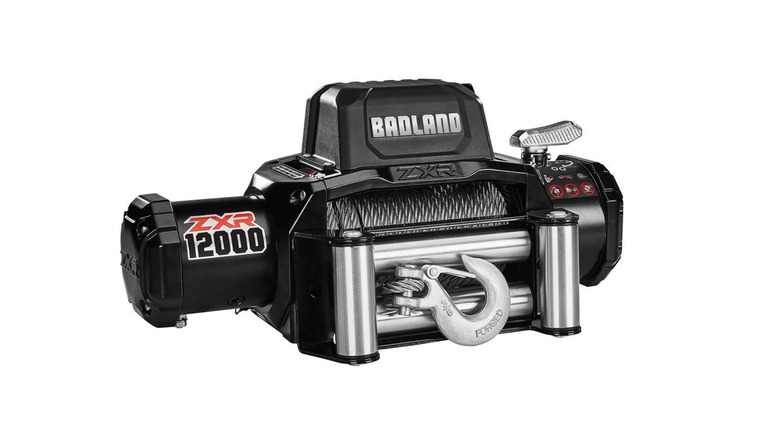 Badland 12k lb ZXR winch on white background