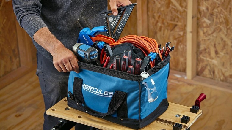 Hercules tool bag full of tools