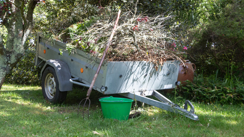 A trailer full of garden waste
