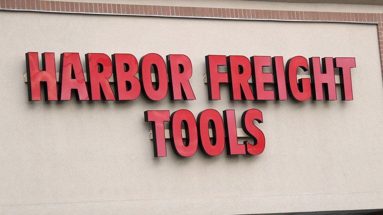 A Harbor Freight store sign