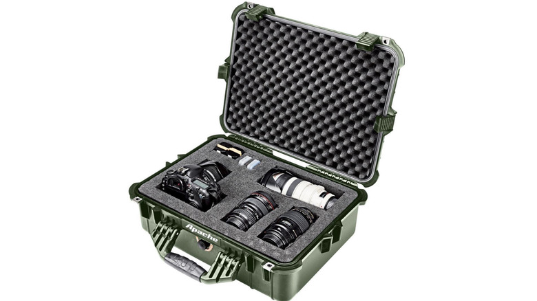 Apache storage case holding camera gear