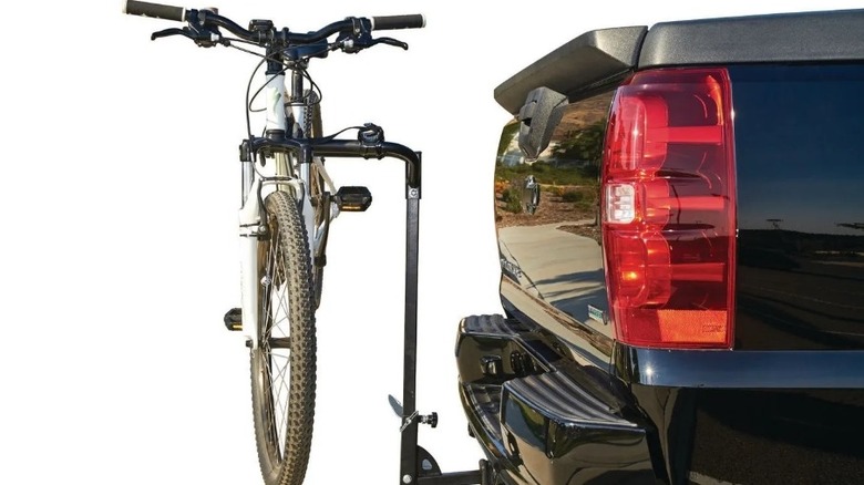 Bike mounted to the back of a truck