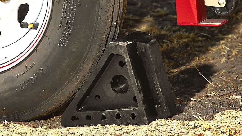 Wheel Chock in use