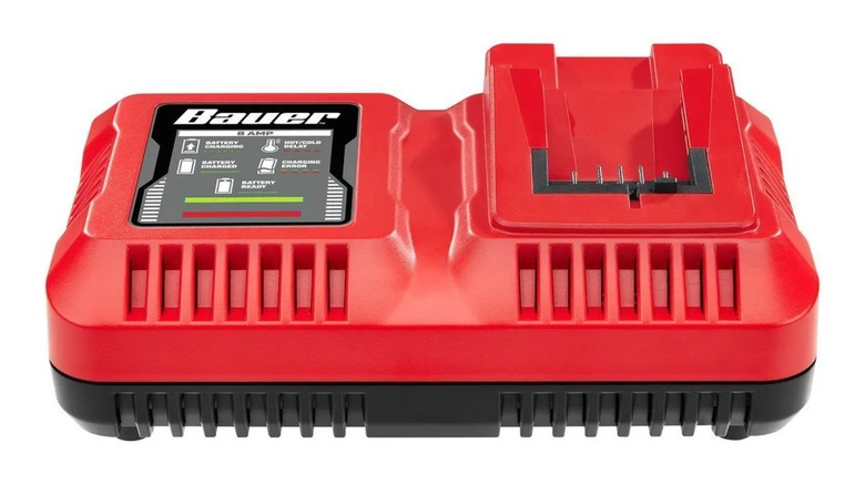 A Bauer 8-amp charger from Harbor Freight.