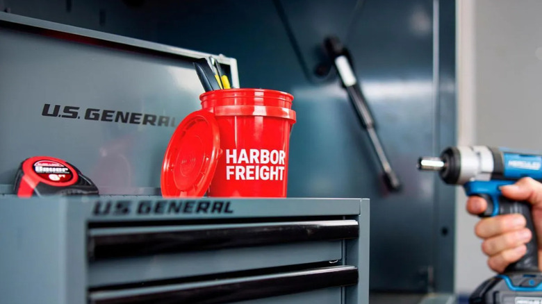 Harbor Freight on top of toolbox