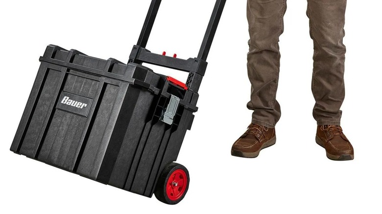 Person with a Bauer Modular Rolling Toolbox